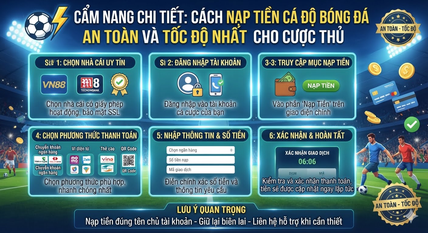 cách nạp tiền cá độ bóng đá