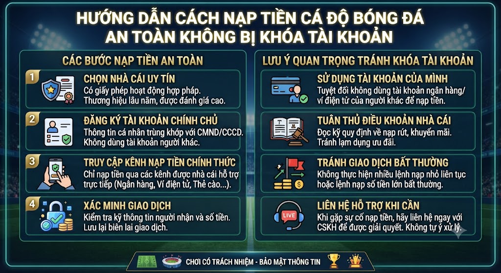 cách nạp tiền cá độ bóng đá